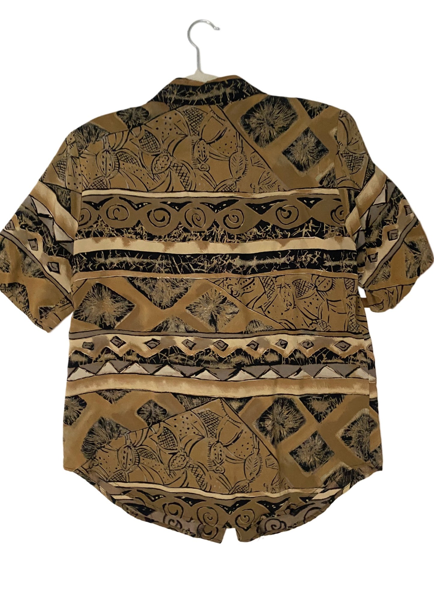 Vintage Michael Taylor Bold Print Button-Down – Effortless Boho Style