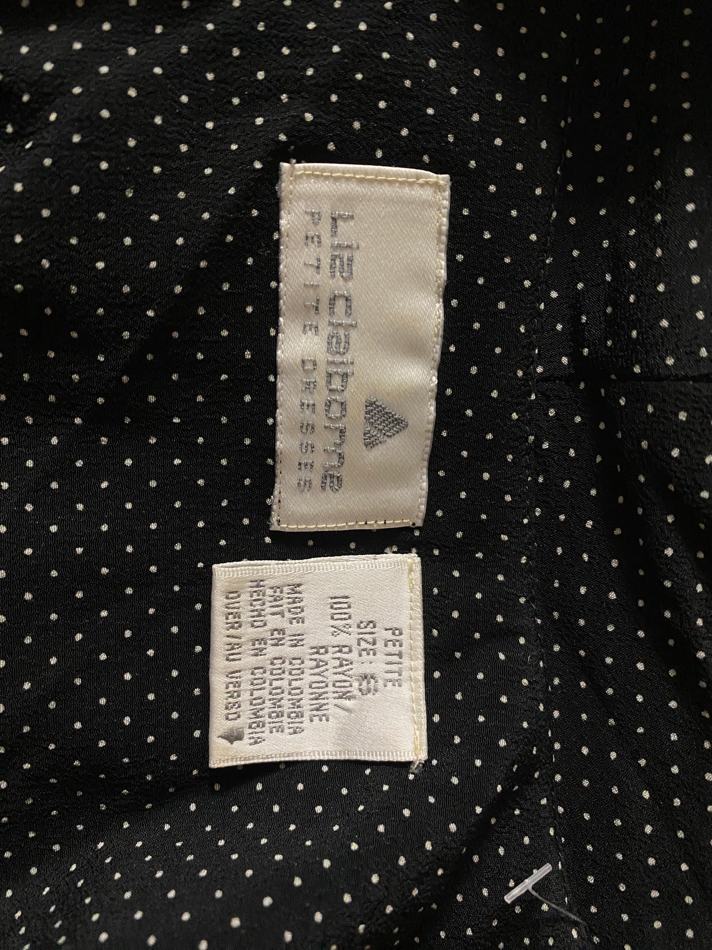 1980s Vintage Liz Claiborne Polka Dot Dress – Effortless Noir