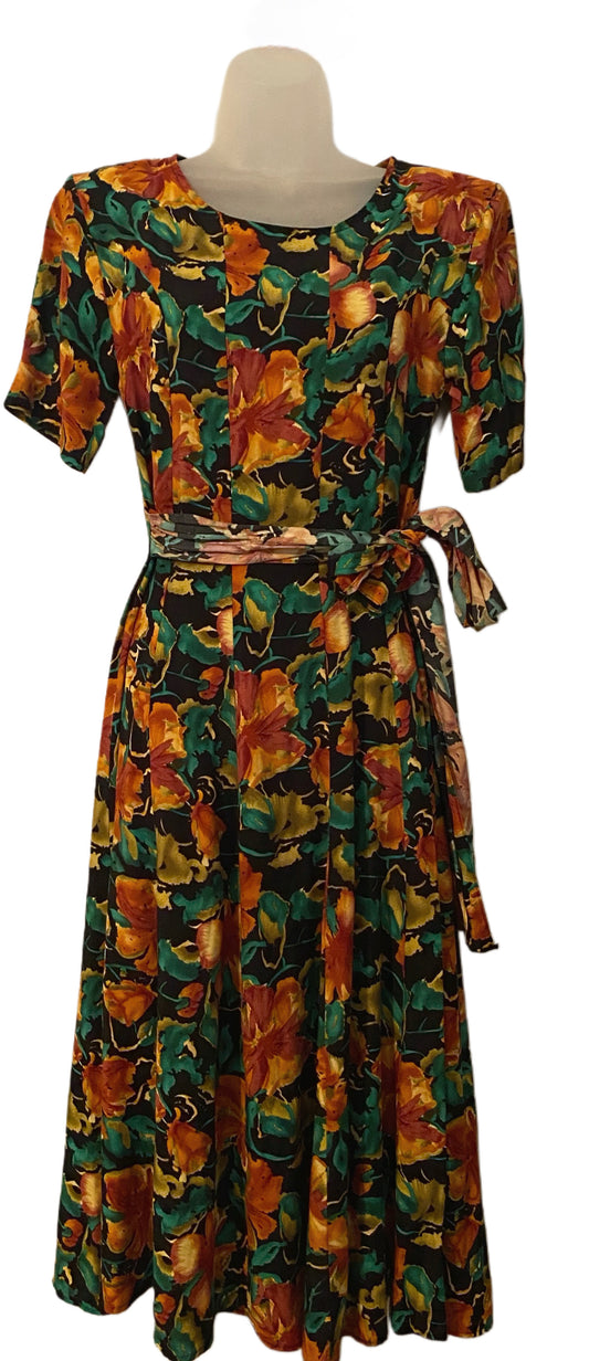 Vintage Floral Midi Dress
