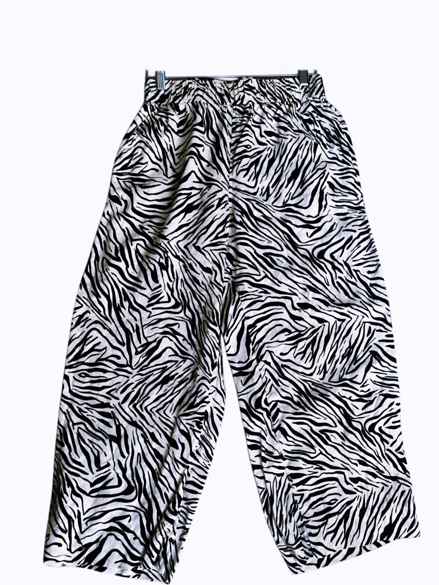 Nicole Miller New York “Linen Zebra Print Pants “