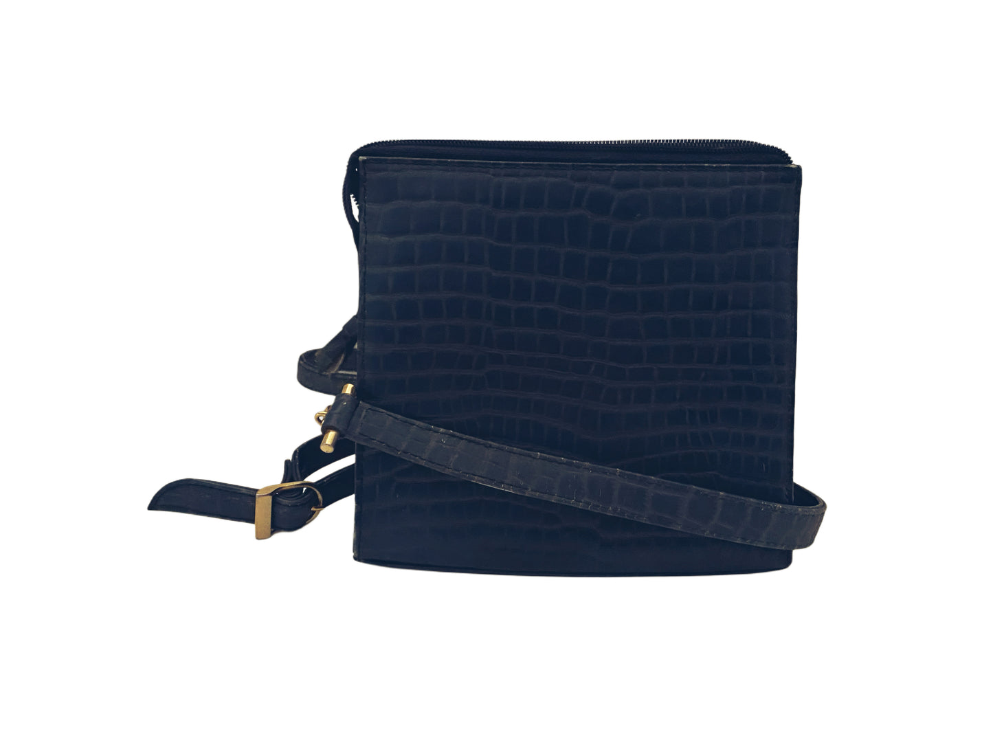 Vintage Anne Klein II Teal Faux Croc Crossbody